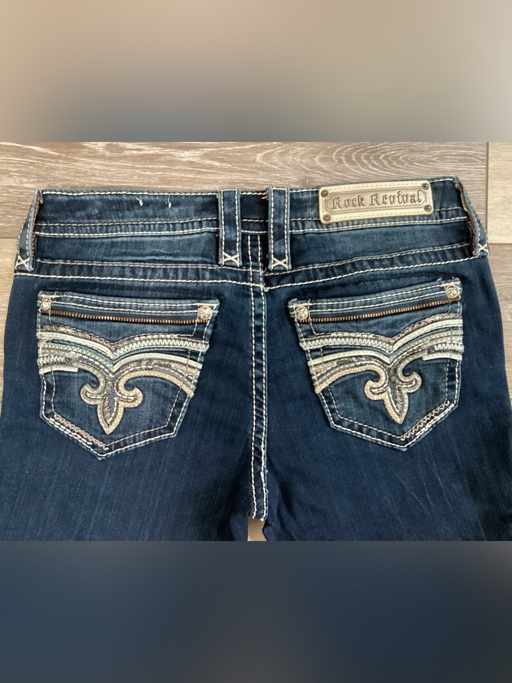 Rock Revival “Tia” Dark Blue Mid-rise Denim Jeans